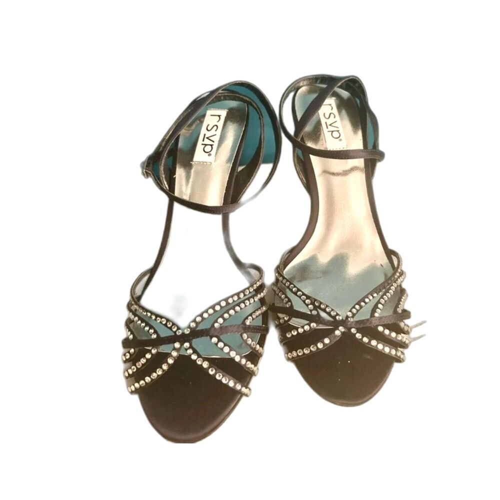 RSVP Navy Blue Sequined Heels - EUC